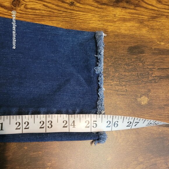 AG Adriano Goldschmied 27 R Prima Cigarette Crop Mid Rise Dark Wash Raw Hem - Picture 10 of 12